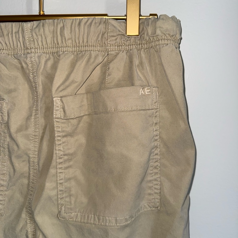 American Eagle Outfitters Beige Drawstring Wide Leg Pull-On Pants Medium - Picture 6 of 7